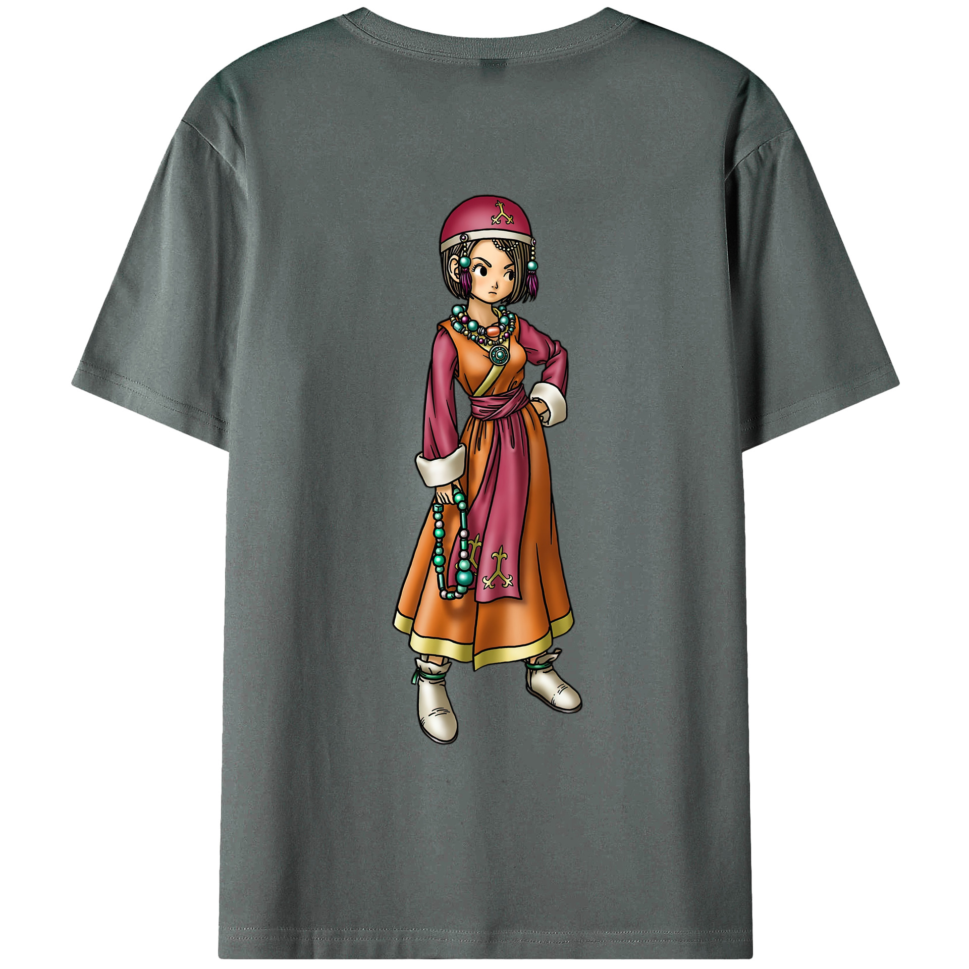 （画像用） ドラゴンクエスト Doragon Kuesuto Dragon Quest 綿100％ メンズ半袖Tシャツ（バックプリント） 通気性
